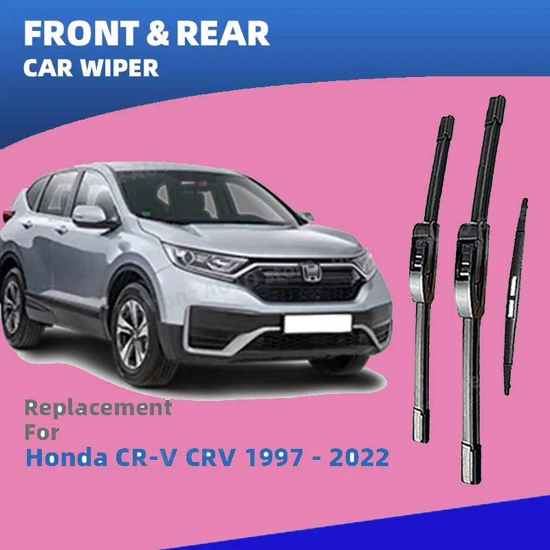 

LHD Front Rear Windshield Wiper Blade For Honda CR-V CRV 1 2 3 4 5 1997 - 2022 3pc Windscreen Window Brushes 2006 2012 2016 2019