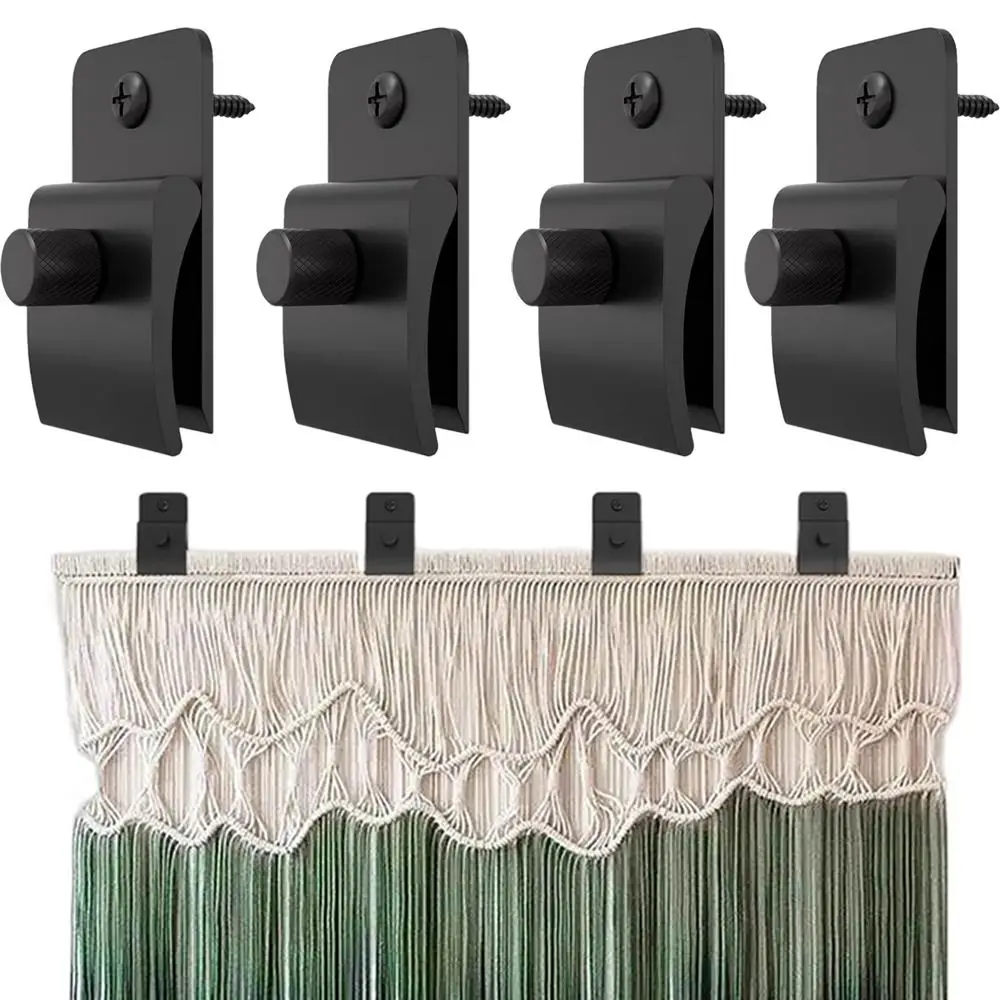 4Pcs Screws Tapestry Display Hangers Wall Mounted Strong Hold Blanket Wall Clips Easy to Install Solid Hanging Carpet Clamps