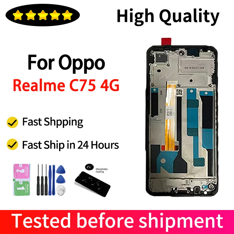 6.72“Screen For Oppo Realme C75 4G RMX3941 LCD Display Screen Touch Panel Digitizer Replacement For Realme C75 Screen With Frame