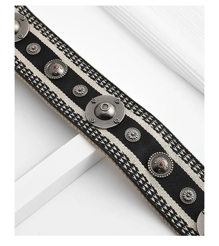 Vintage Rivet Width Shoulder Strap Leather Bag Part Accessories Apply To Saddle Bag Canvas Stripes Belt Shoulder Strap 105cm