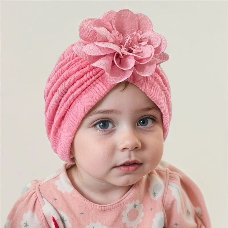 

Детские шапки-тюрбаны с цветочным узором, шапка с узлом, повязки на голову для маленьких девочек