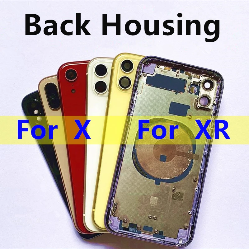 

Back Full Housing For iPhone X XS XR XSMAX Battery Rear Door Cover Middle Frame Chassis Assembly Components Repair Parts Shell