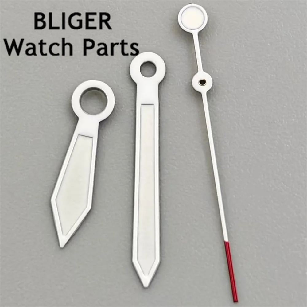 BLIGER стрелки часов черно-белые стрелки часов C3 зеленые светящиеся подходят NH35 NH36 NH38 механизм пилотные часы модификация аксессуары