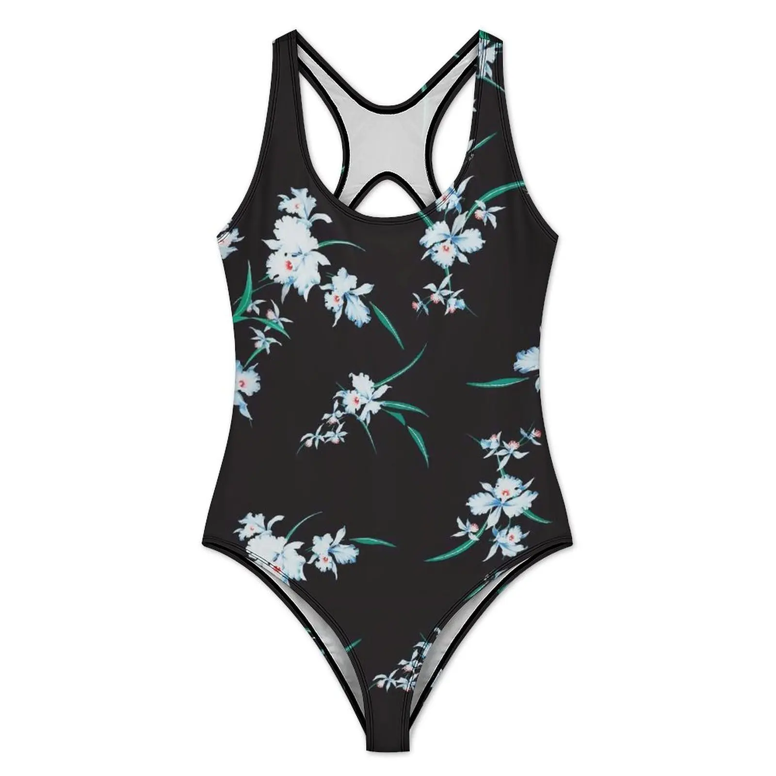 Cute Flower Swimsuit Floral Leaf Print One Piece Swimwear Push Up Trendy Monokini Sexy Holiday Swim Design Bodysuit