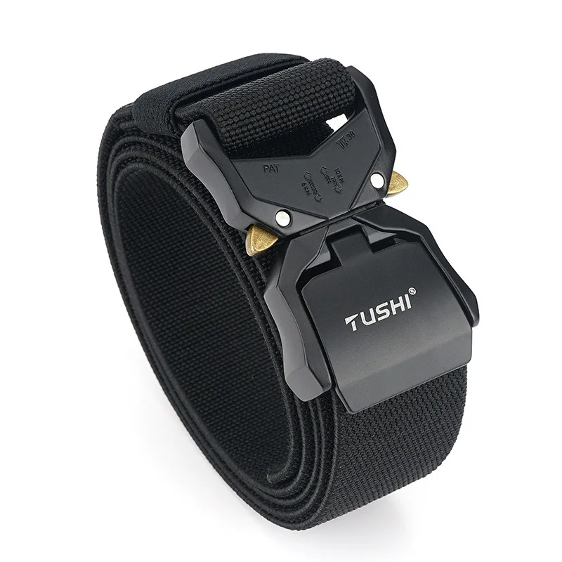 Quick Release Tactical Belt for Male, Metal Buckle, Casual, Training, Climbing, Riding, Combat, Survival