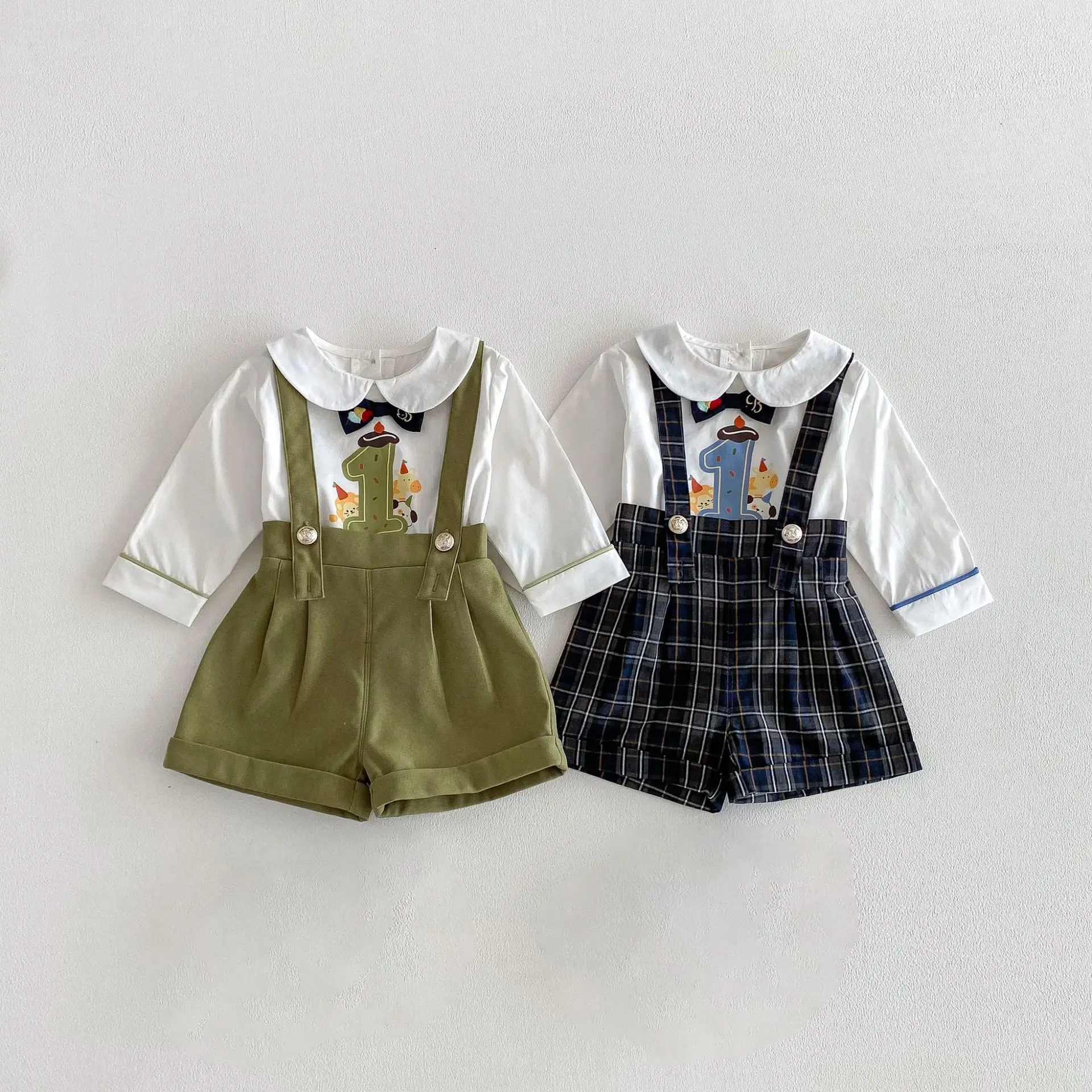 Baby Cartoon Shirt 2026 New Spring Children's Fashion Tie Cartoon Shirt One Year Old Dress Baby Spring Dress