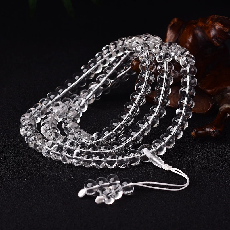 4x8mm Natural Clear Quartz Facet Bracelet Fashion Reiki Gemstone Round Beads Bracelets Jewelry Couple Gift 1PCS