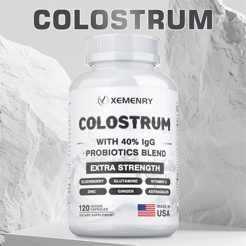 

Colostrum Capsules - 40% LgG - Supports The Immune System, Gut Health, Energy Production, and Athletic Performance