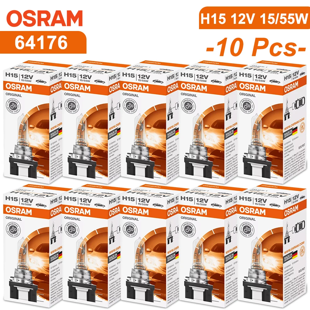 OSRAM 64176 H15 12 В 15/55 Вт 3200 К Оригинальная автомобильная галогенная фара Автоматическая лампа Стандартная лампа OEM Сделано в DE для гольфа Audi Q7