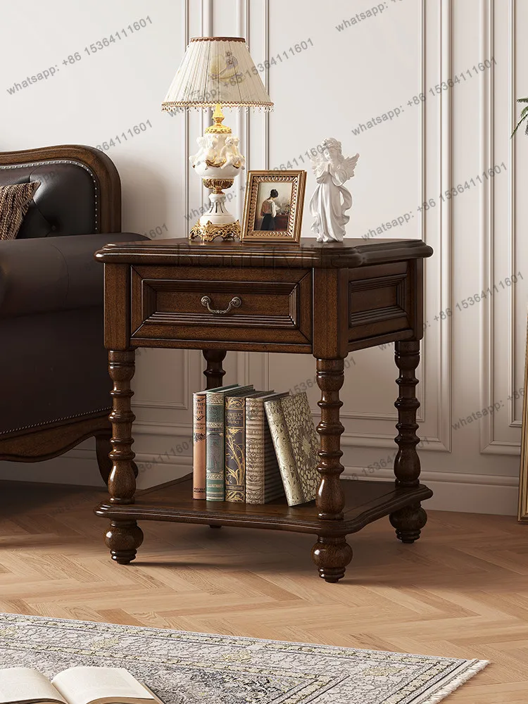 American retro country solid wood small coffee table bedroom small table
