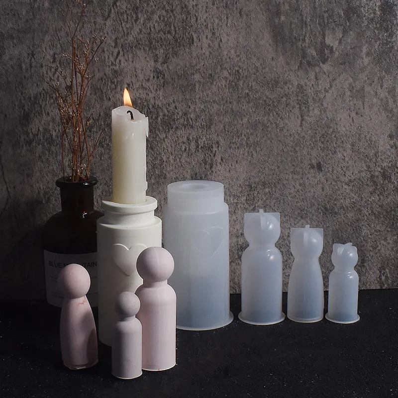 New Love Vase Candlestick Silicone Mold Flower Container Geometric Figure Portrait Decoration Plaster Candle Holder Mold