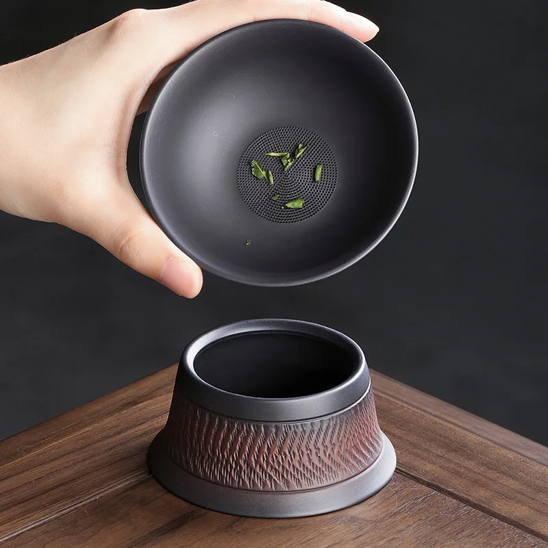 Handmade Jianshui Purple pottery  Tea Filter Set Household Tea Separator Infusor Tea Strainer Tea Maker Tea Ornaments