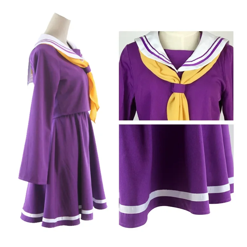 Anime No Game No Life Cosplay Shiro Cosplay Costume Sailor Suit School Uniform JK Dress Women Halloween Custom Made