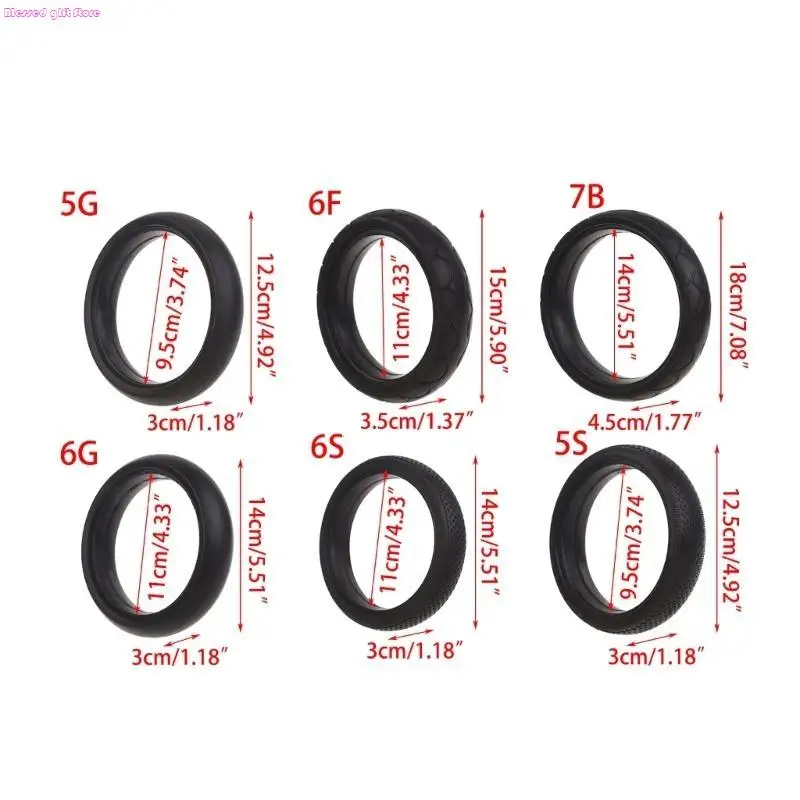 D0JC Convenient Replacement Outer Tire Cart Tire Tubeless Tyre Elastic for Stroller