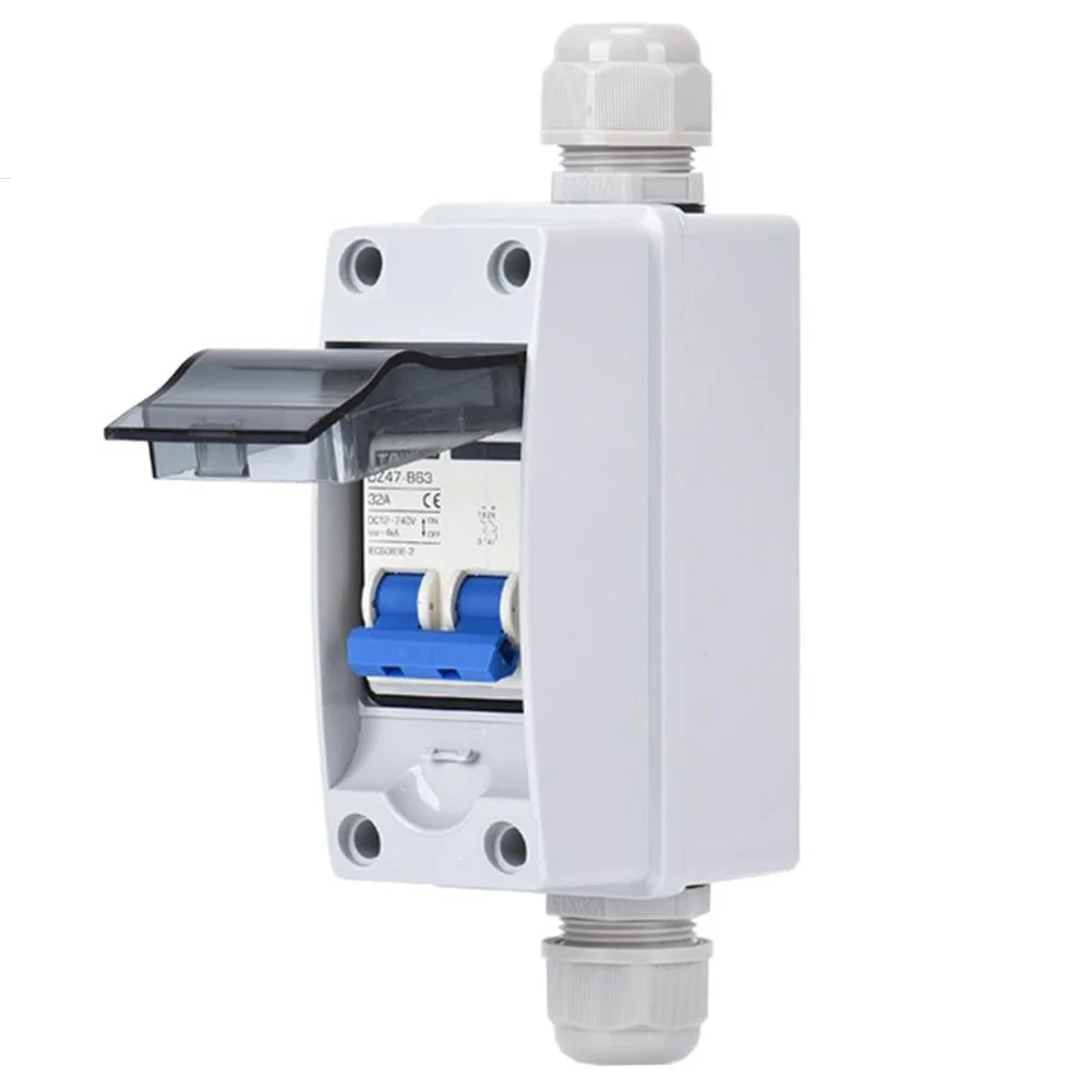 DC400V Circuit Breaker Switch and Waterproof Junction Box for Solar Panel PV Combiner Box with AC 2 Pole Breaker