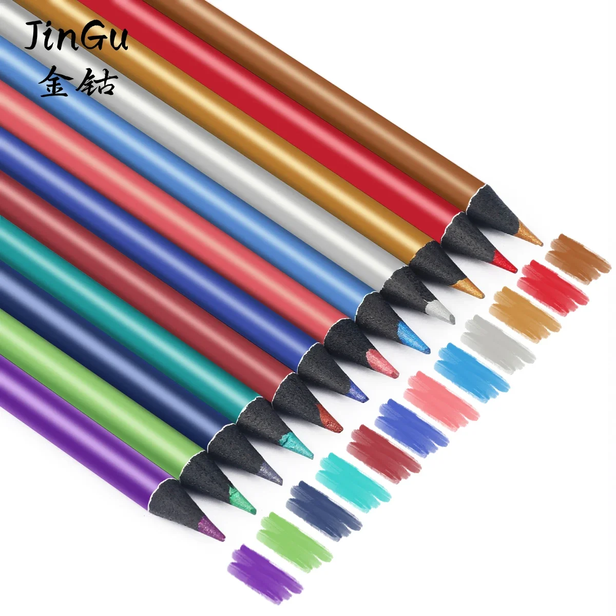 12 Colors Metallic Colored Pencil Drawing and Sketching Set Colored Pencil DIY Art Supplies Coloring Home Painting 12pcs/set