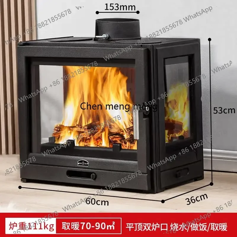 A55 wood burning cast iron fireplace for heating firewood winter indoor firewood stove