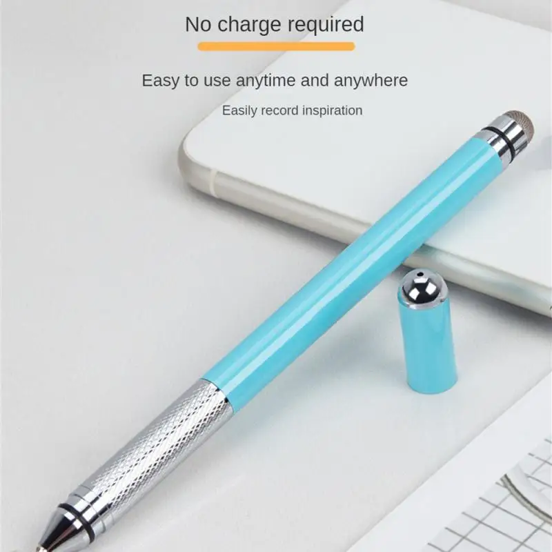 Metal Stylus Light Blue Painting Office Double Head Computer Touch Durable Touch Pen Dual-head Stylus Two In One Suction Pen