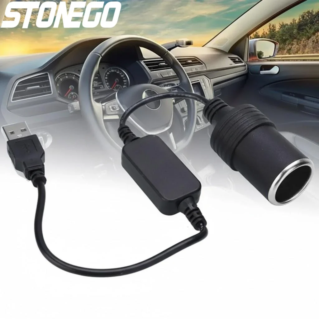 5V 2 1A USB to 12V 8W Cigarette Lighter Socket Adapter Converter for Car USB Male to Female