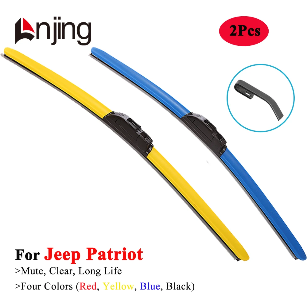 

LNJING Colorful Wiper Blades For Jeep Patriot MK74 SUV 2007 2008 2009 2010 2012 2015 2016 2018 2019 Car Front Window Brushes Red