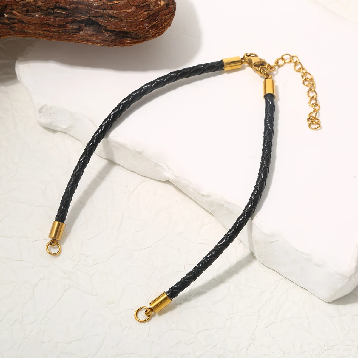 

4 шт., браслеты, кожаные шнуры, цепочка с регулируемым удлинителем, хвостовая цепочка, застежки-омары, разъем для изготовления ювелирных изделий своими руками, фурнитура