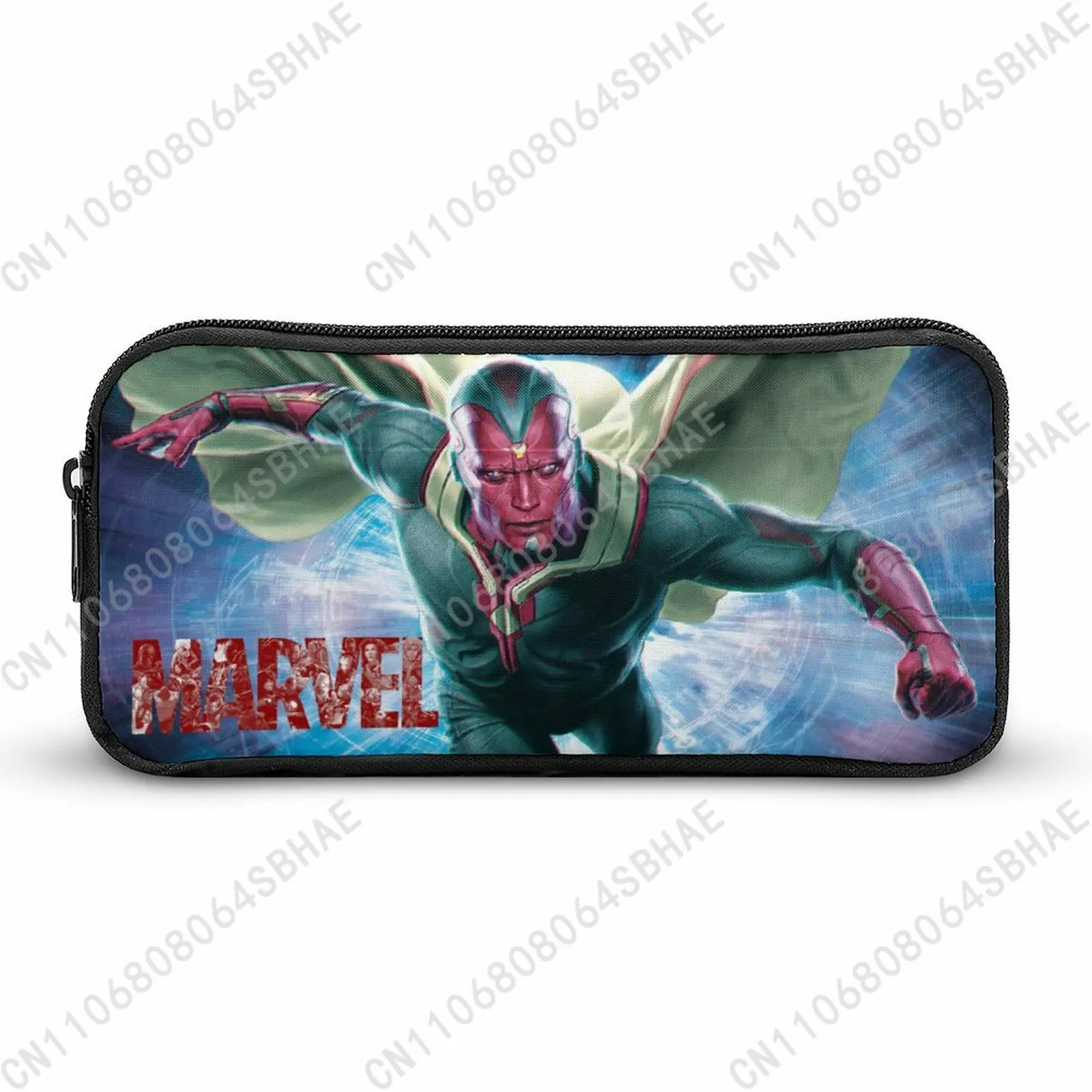 

Marvel Vision Pencil Case Teens Custom Pattern Simple Pen Bag School Stationery Pouch Personalized Zipper Bag Cosplay