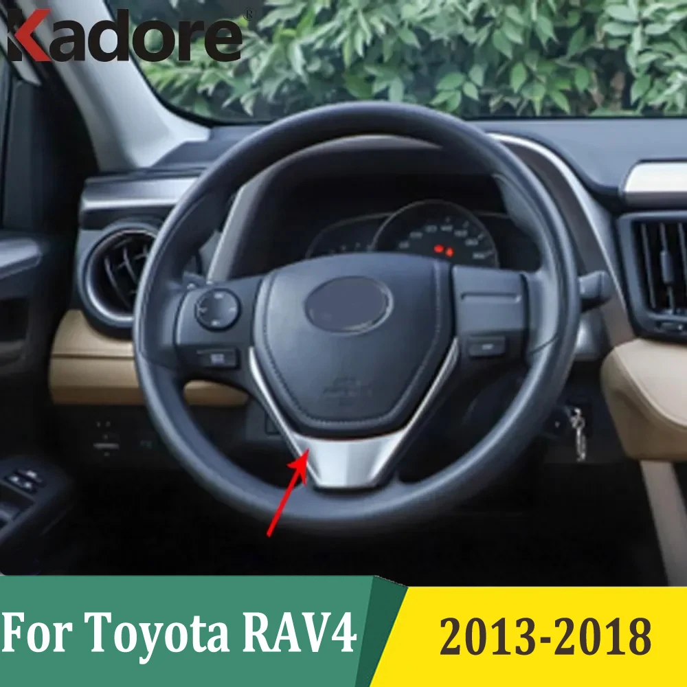 For Toyota RAV 4 RAV4 2013 2014 2015 2016 2017 2018 Matte Interior Steering Wheels Cover Trim Protector Car Accessories