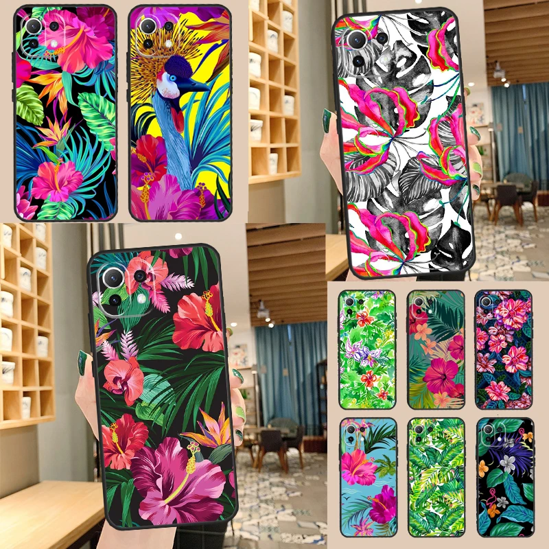 Tropical aloha Hibiscus  pattern Case For POCO F5 X3 X5 Pro F3 F4 GT M5s C40 Back Cover For Xiaomi 13 12 Lite 11T 12T Pro 12X