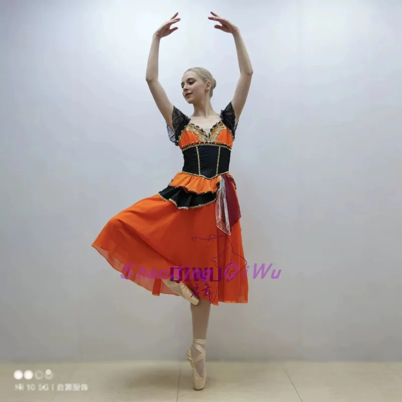 Qiwu Professional Edition Ballet Long Dress Esmeralda Performance Costume Customization