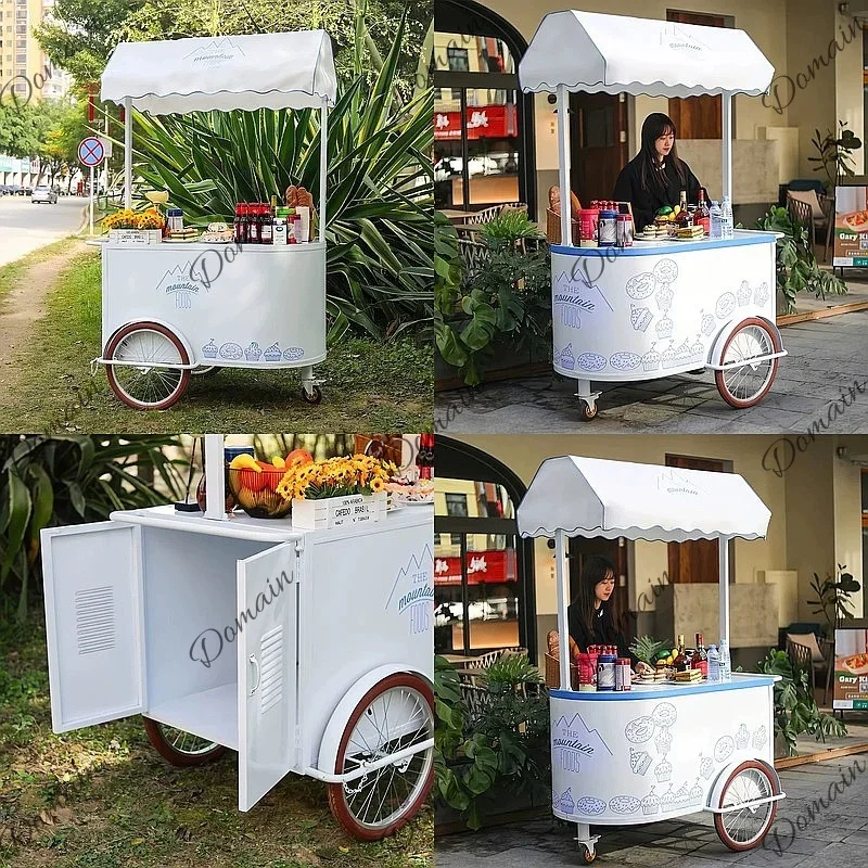 GH Outdoor Mobile Stall Cart Night Market Snack Street Food Vendor Cart Promotional Event Display Cart D