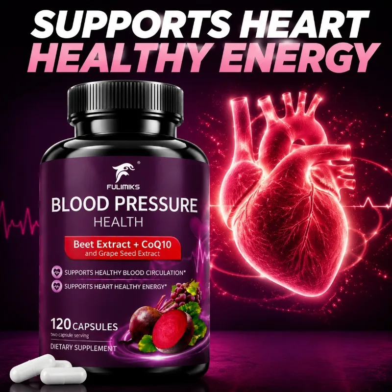Beet Roots Capsules with CoQ10, Support Blood Pressure, Healthy Blood Circulation & Heart Healthy, Boost Energy Immune System