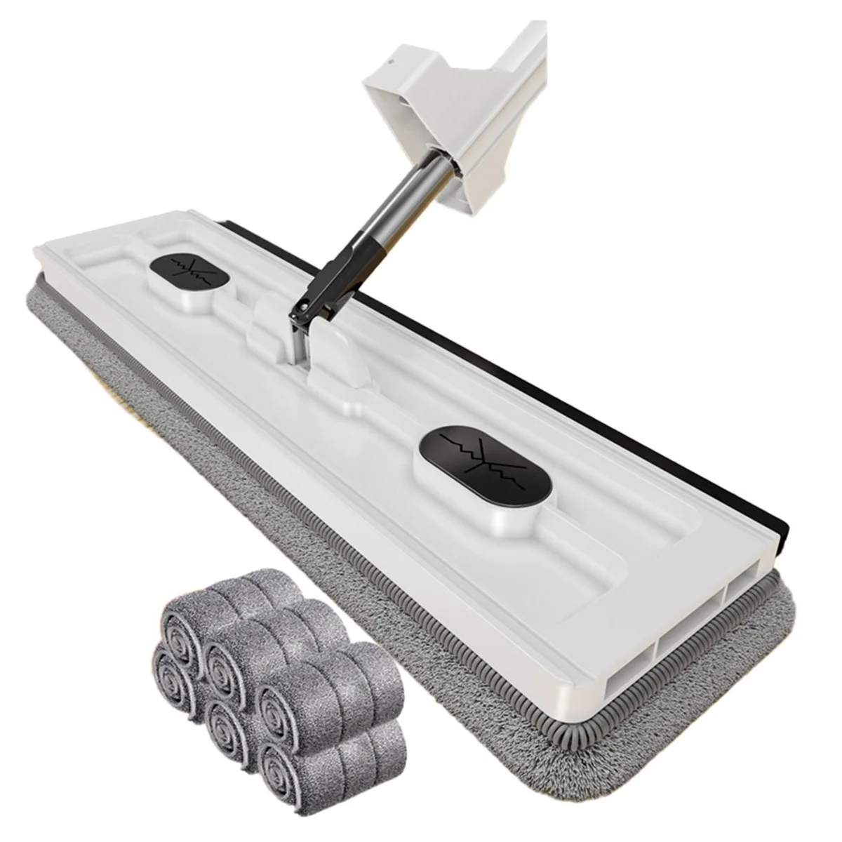 

Floor Cleaning Mop Hands-Free Squeeze Mops Home Cleaning Microfiber Rotating Mop Floor Washing Brooms,White