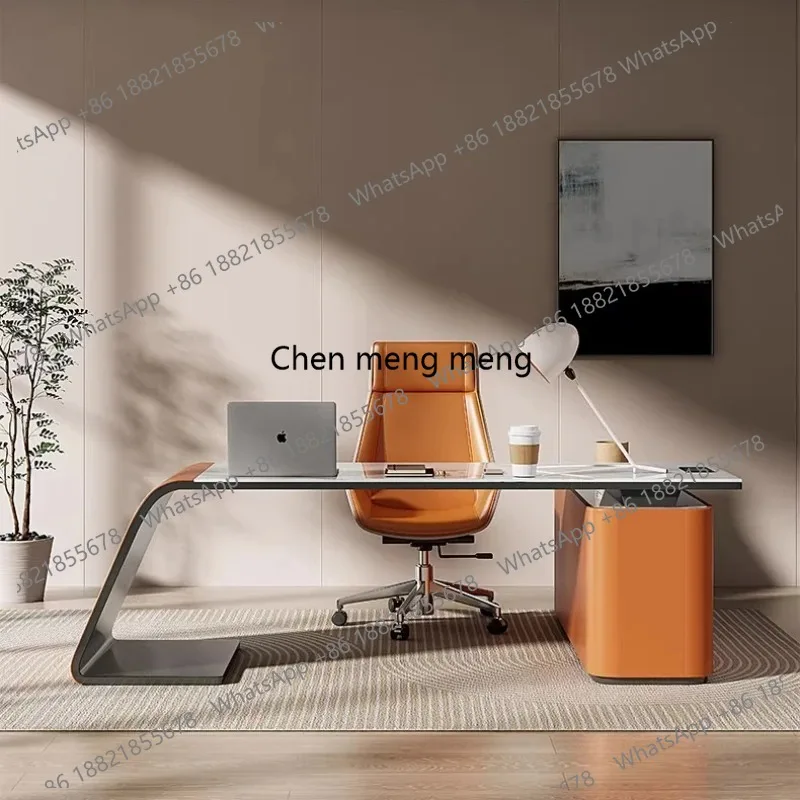 

Итальянский минималистичный компьютерный стол из каменной плиты, мебель для комнаты, офиса, рабочих мест, органайзер для стола