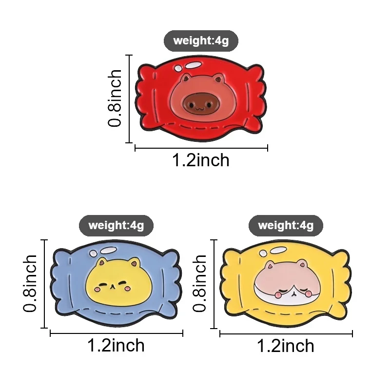 Kawaii Candy Cat Badge Cute Cartoon Kitten Enamel Pins Animal Brooches Gift Decor Accessories for Family Friends