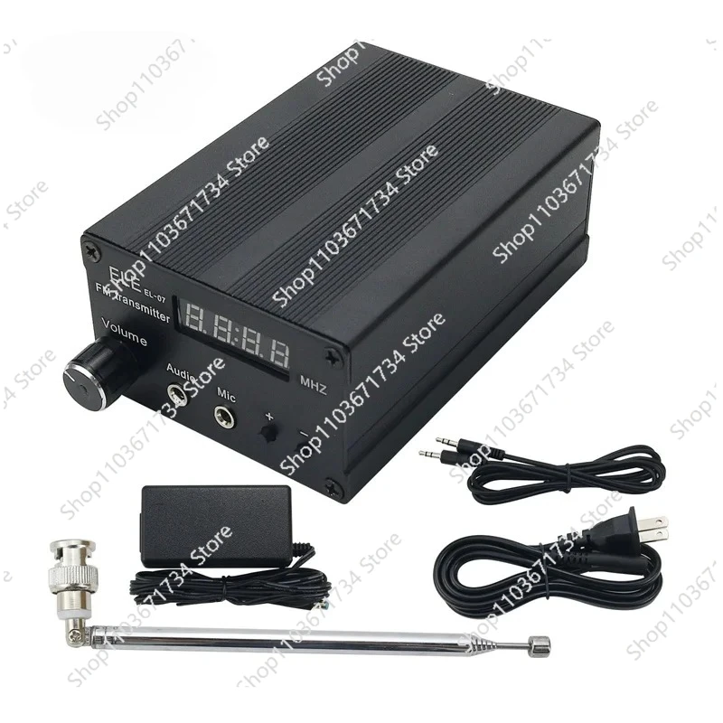 

5W Stereo FM Transmitter Wireless Radio Transmitter Power Adjustable w/ Rubber/Telescopic/Outdoor Antenna Audio Cable