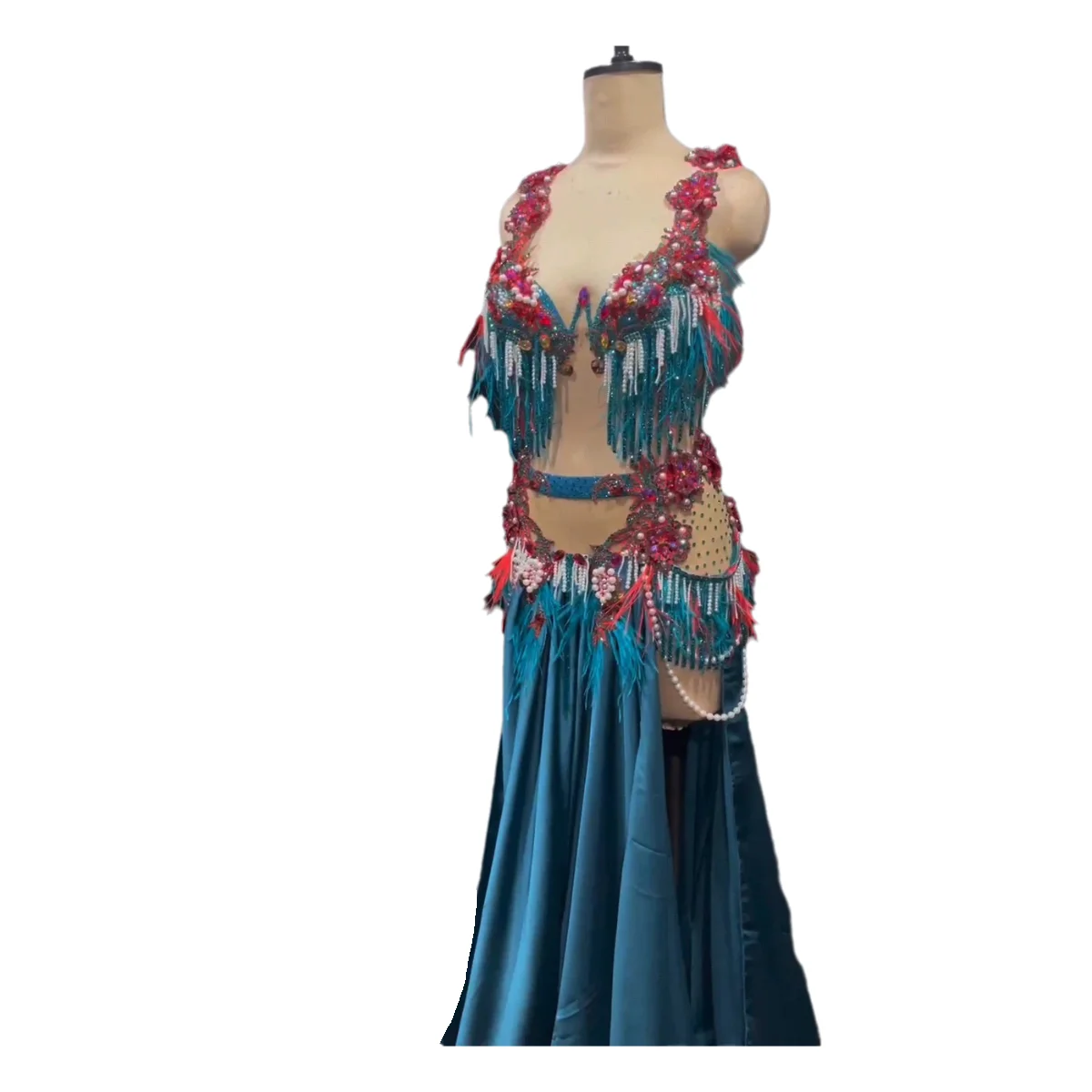 Belly Dancer, Adult And Child, High-End Contrasting Tassel, Sexy And Luxurious Tango Team Performance Dress
