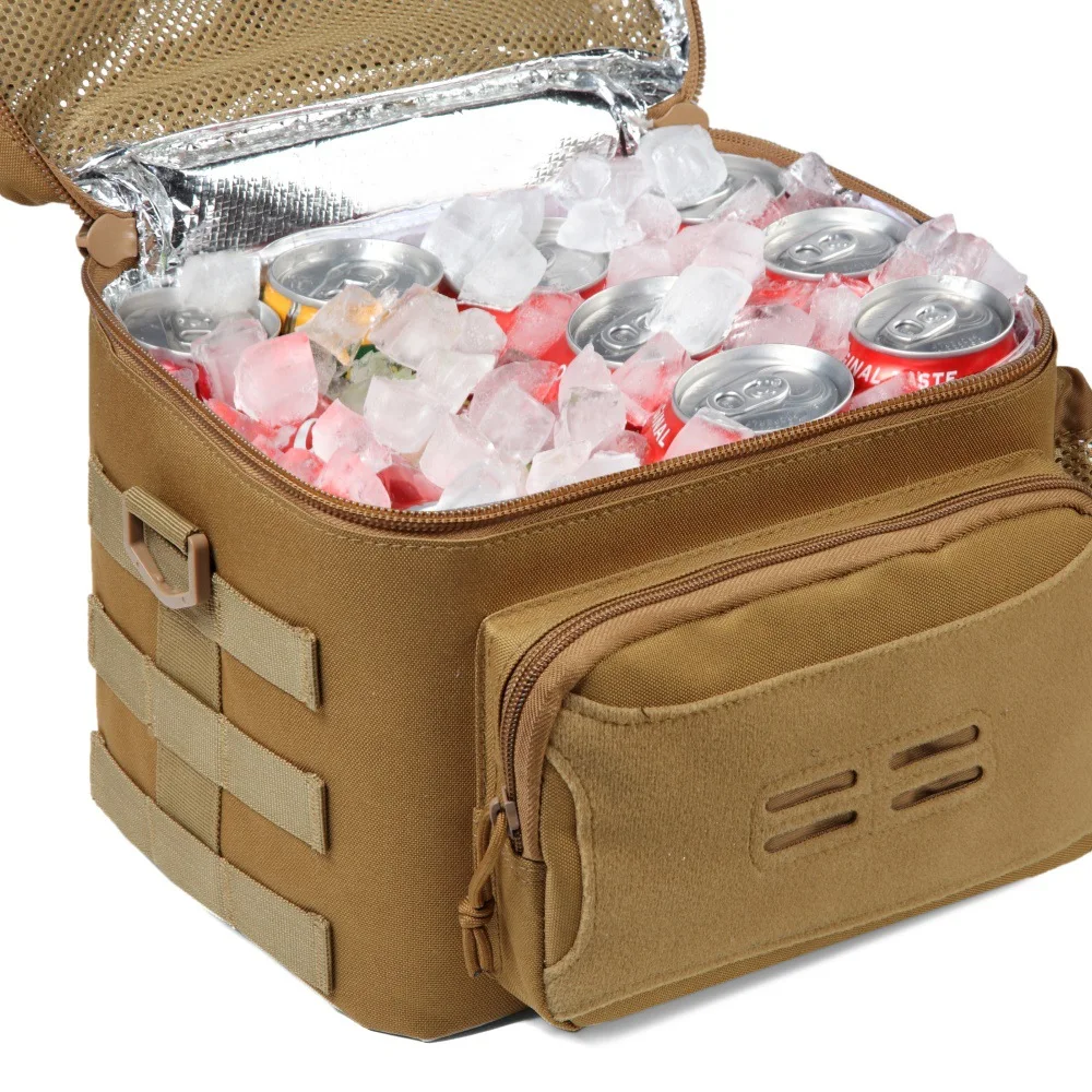 Insulated single shoulder large capacity outdoor picnic tactical refrigerated handbag, ice bag, lunch box bag, lunch bag view 2