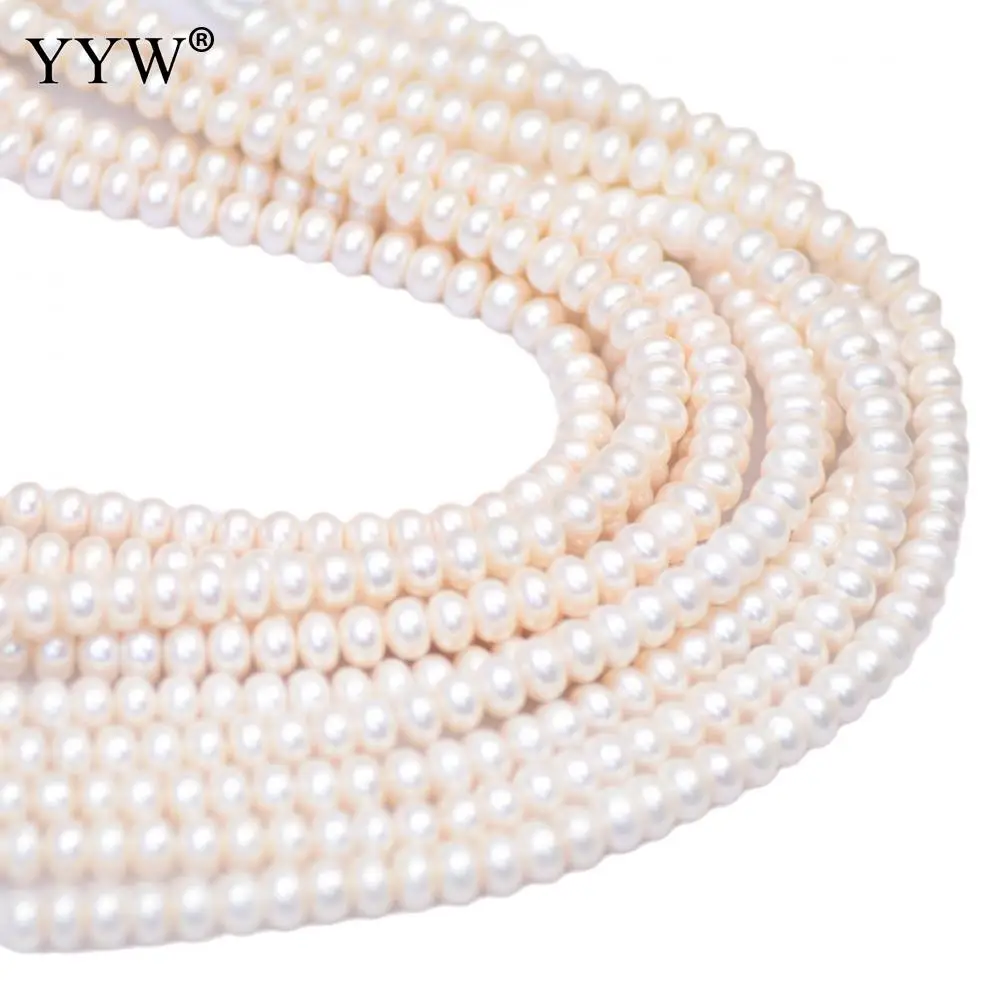 

DIY Natural Freshwater Pearl Beads Flat Round Pearls DIY Earrings Loose white 10-11mm Steamed Bread Type Jewelry Making Bracelet