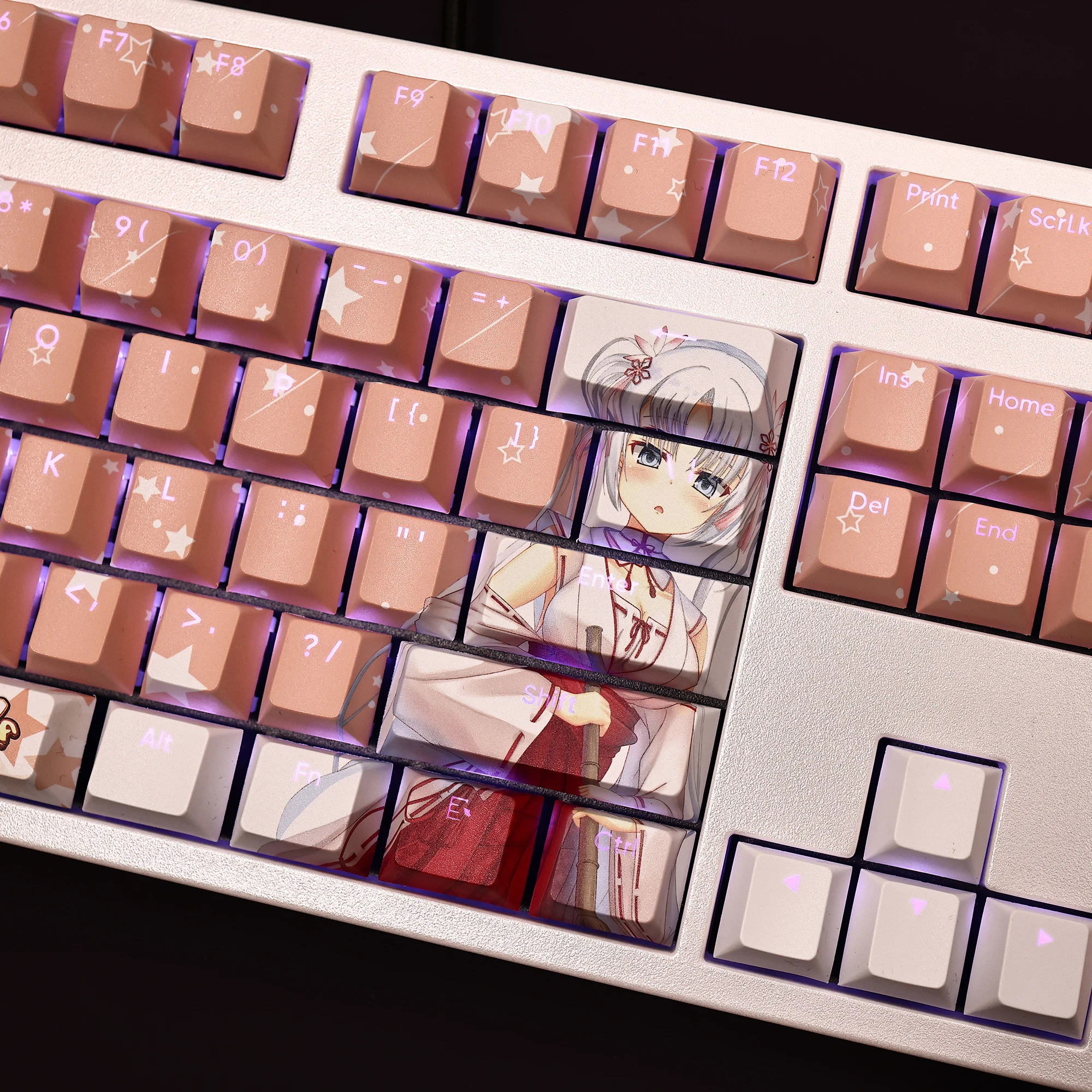 

108Keys/Set Tomotake Yoshino Senren Banka PBT Keycaps Anime Game Beauty Girl Key caps Cherry Height for DIY Mechanical Keyboards