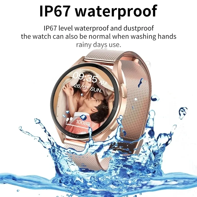 AMOLED 2024 Bluetooth Call Women Smart Watch Men Full Touch Fitness Waterproof Recording Men Smartwatch Ladies For Android IOS