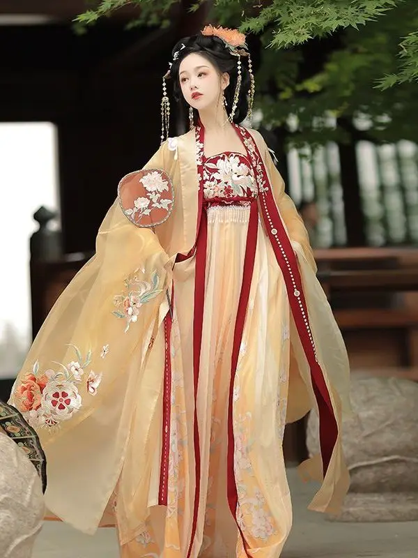 

Hanfu Women's Immortal Tang Made Hezi Skirt Heavy Industry Embroidery Set Adult Ancient Clothing Chinese Style Cosplay Costume