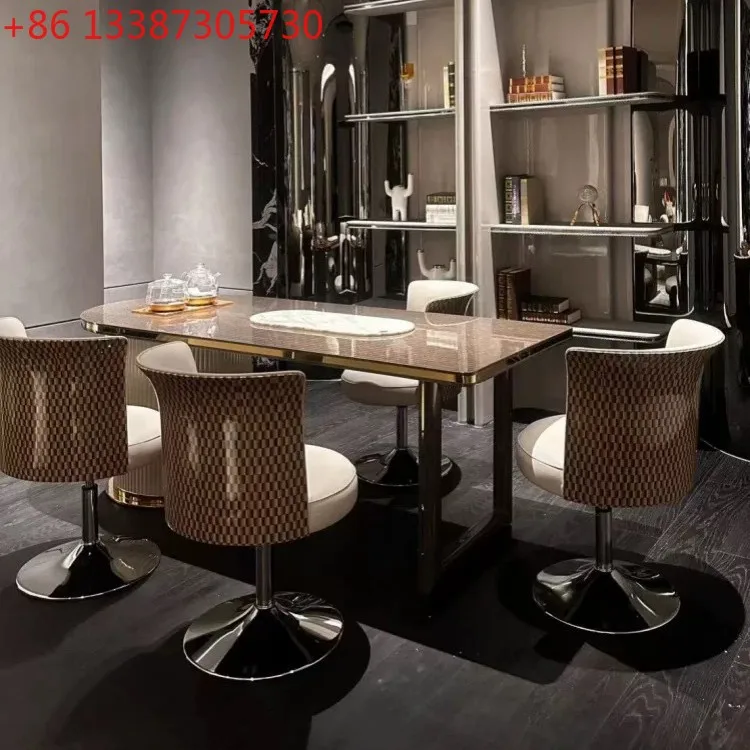 

Итальянский чайный столик из массива дерева в стиле лёгкой роскоши, современный, простой, для большой виллы, для чайной комнаты.