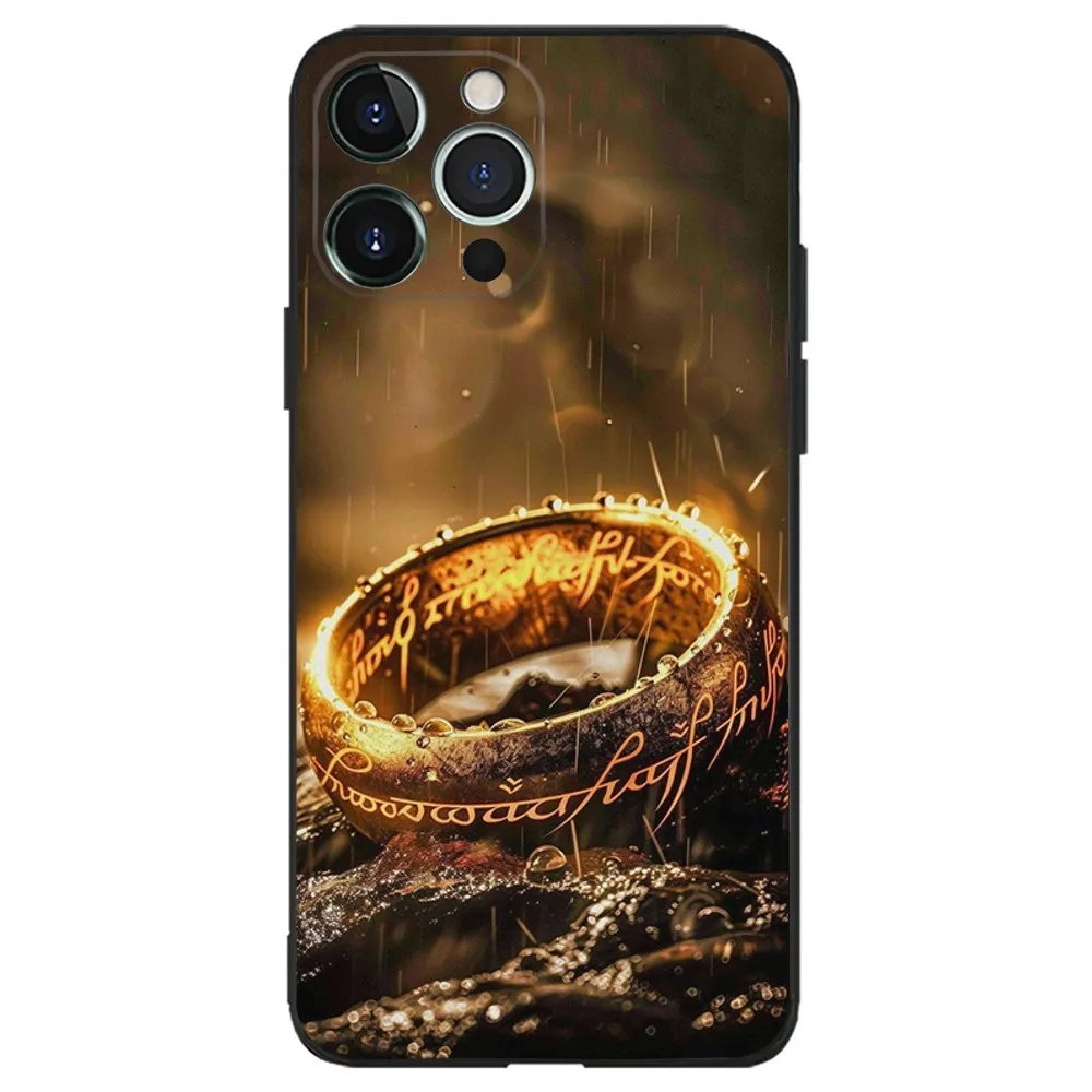 The L-Lord of the R-Rings Map Phone Case For iPhone 16,15,14,13,12,11,Plus,Pro Max,XS,X,XR,SE,Mini,8,7 Soft Silicone Black Cover