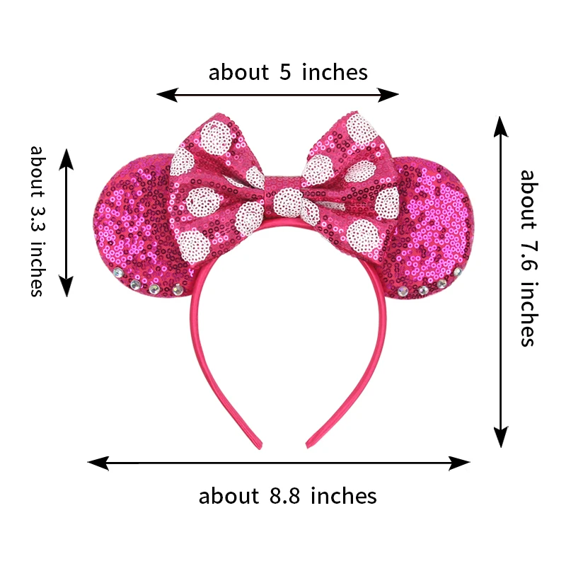 Disney Mouse Orelhas Headband para Crianças, Festa Festival DIY, Acessórios para Cabelo, Boutique, Bling 5 \