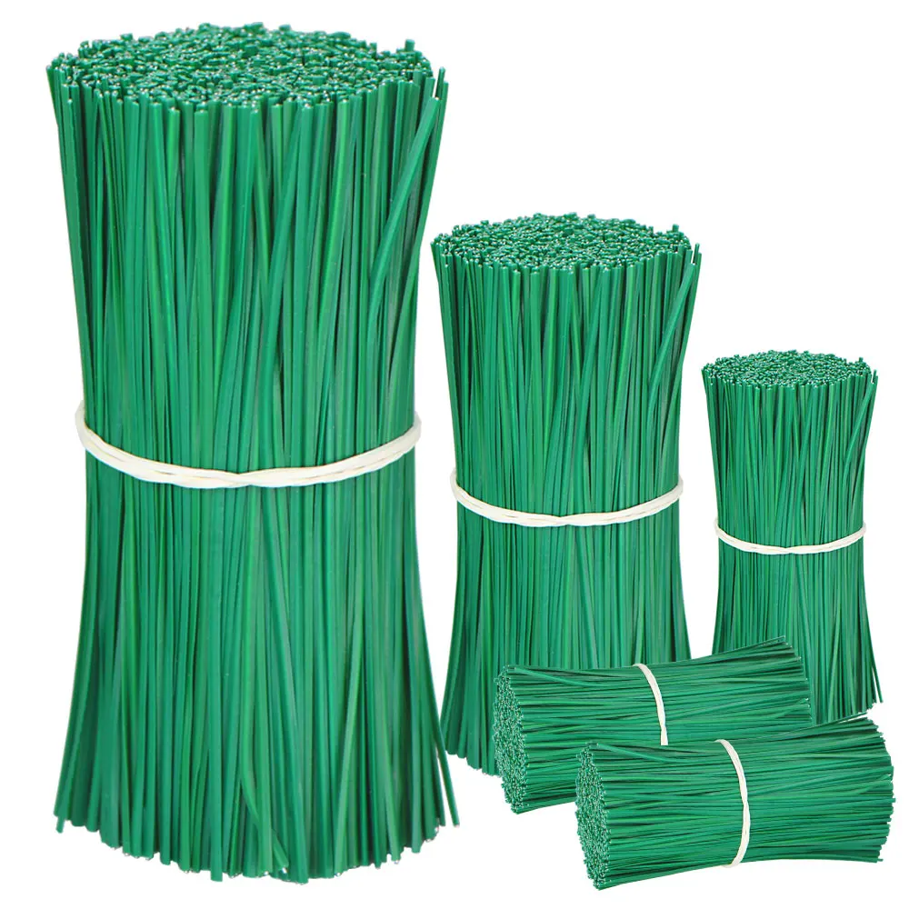 Bridas para cables de jardín de 10 colores, 100 Uds., bridas de alambre de hierro oblato reutilizables para plantas de flores, vides trepadoras,