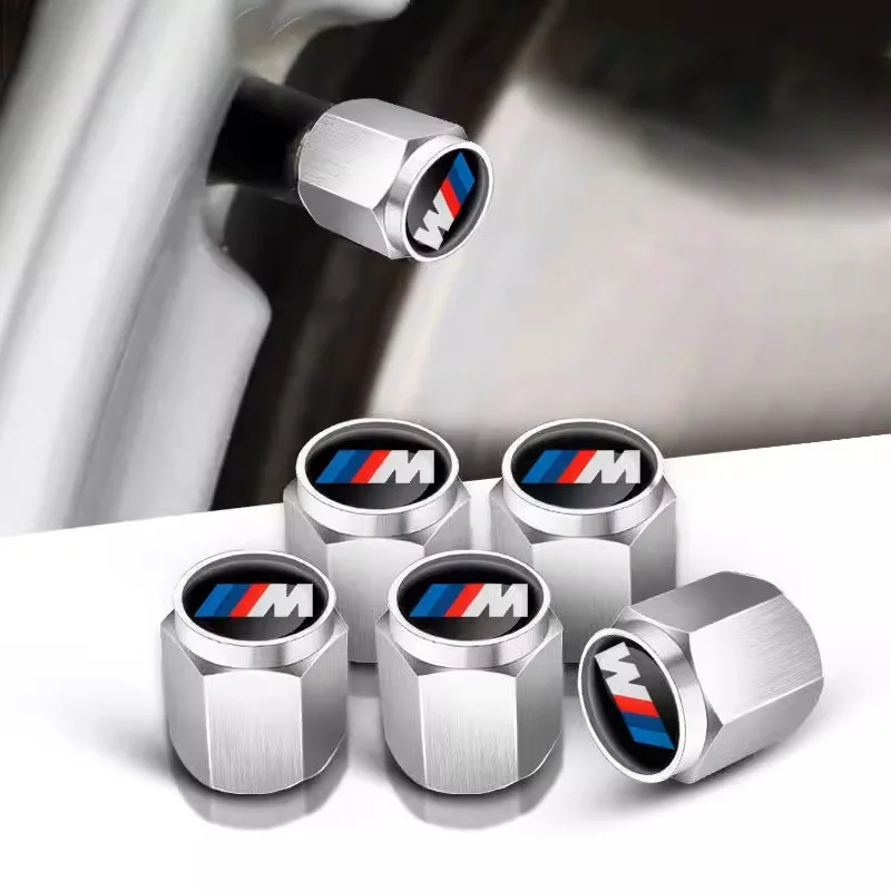 5 Stück Aluminium Auto-Radventilkappen Staubschutz Zubehör für BMW M E34 E36 E60 E90 E46 F10 F20 F30 X5 X6 X1 M2 M3 M5 M6 E71