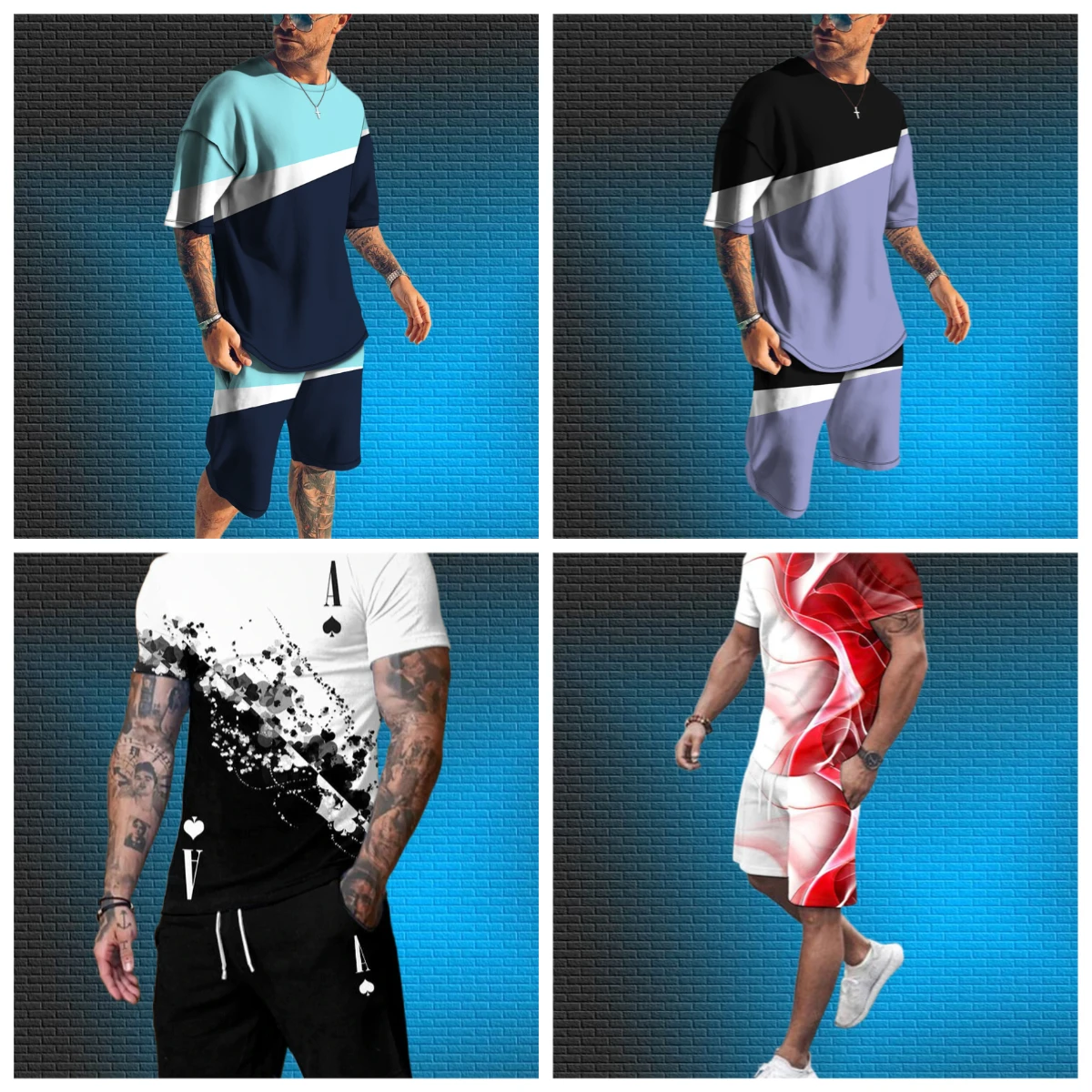 

New 2025/26 Men's Sportswear Trend Men Sets Tracksuits Clothing Casual Shorts+tshirts Set Sweat Suits Summer Tracksuit Men Sets