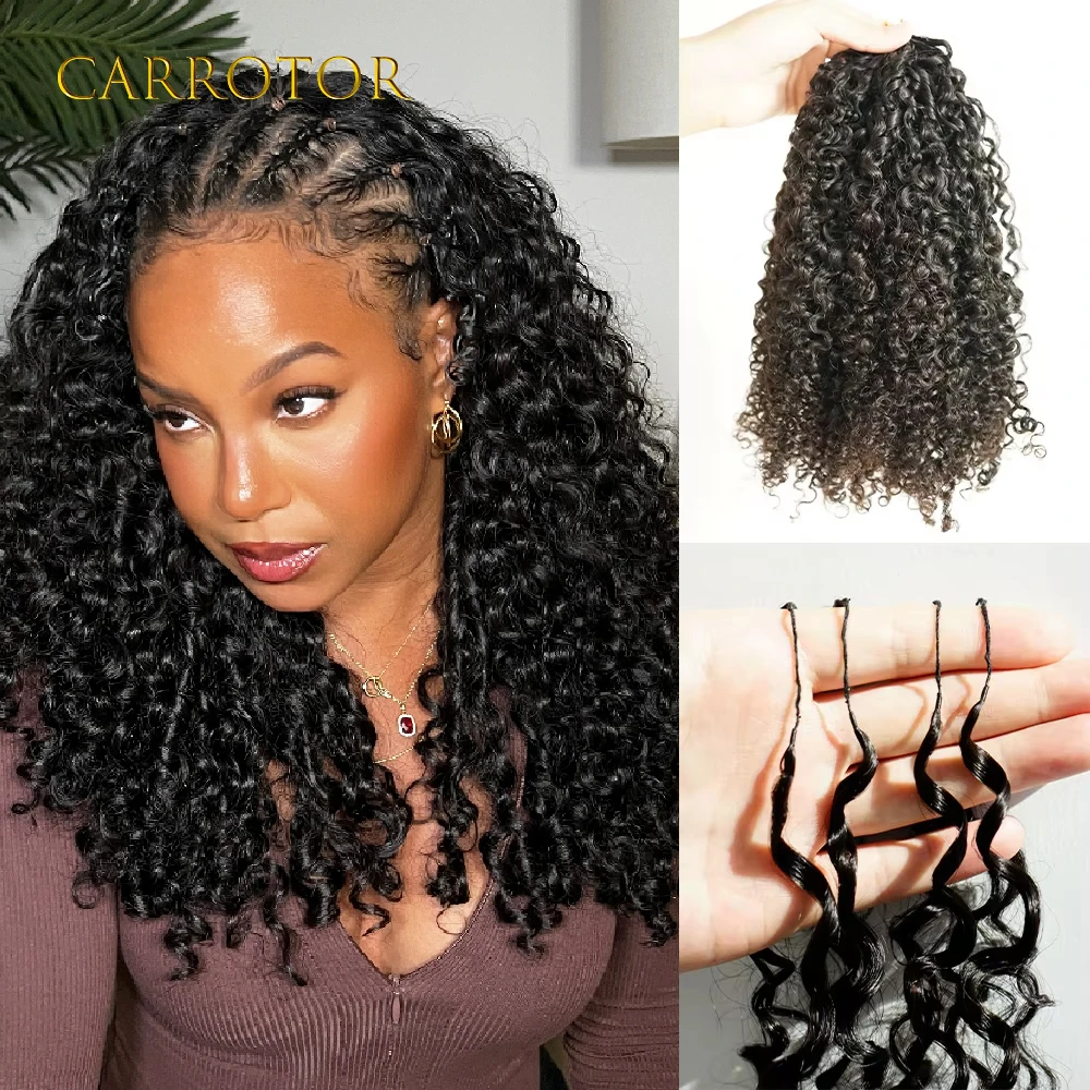 

Burmese Curly Crochet Human Hair 100% Virgin Human Hair Knotless Pre-Separated Curly Braidings Crochet Feather Hair Extensions