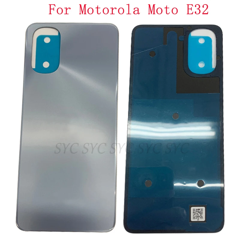 Battery Cover Rear Door Case Housing For Motorola Moto E32 Back Cover with Adhesive Sticker Repair Parts