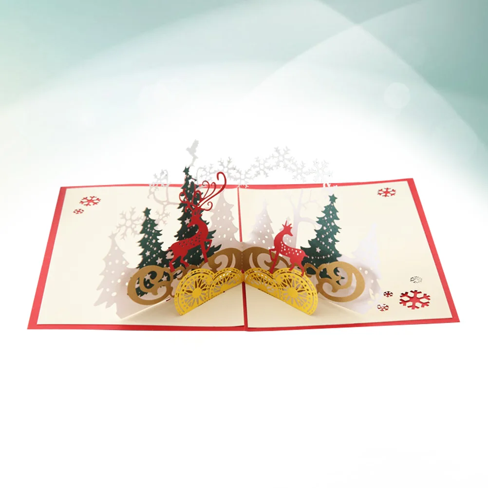 

3D Greeting Creative Design Sweet Words Christmas Present Eco-friendly Paper Craft Gratitude Card 3D Vision Effect Holiday Gift